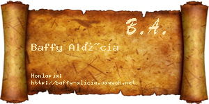 Baffy Alícia névjegykártya